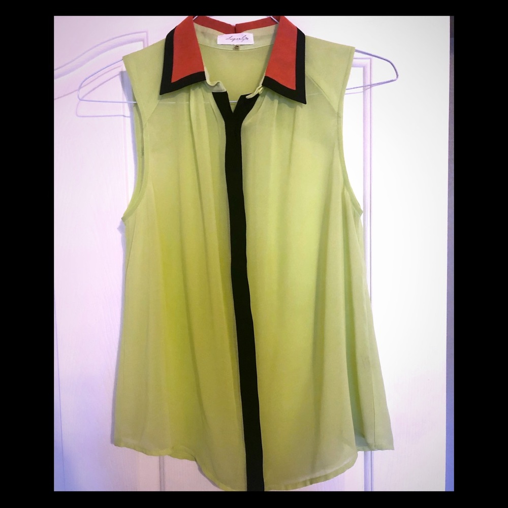 Sugarlips from Macy’s button up tank blouse